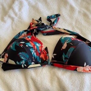 Cocoship Retro Pinup Floral Bikini Top XXXXL